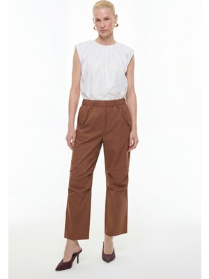 ROMAN Cep Detaylı Beli Lastikli Pantolon Camel Y2552002_035