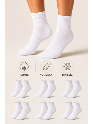 Ducks Socks Kadın Pamuklu Dikişsiz Çorap 6'lı Yarım Konç Günlük Çorap