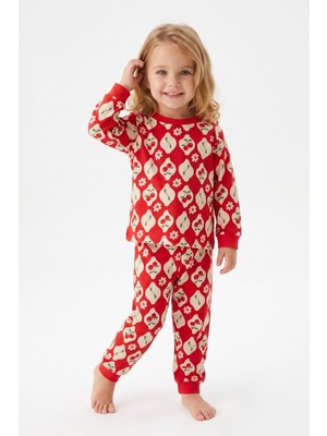 Modanino %100 Pamuk ve Baskılı Kız Çocuk Pijama Takımı 9-36 Ay 12741IS