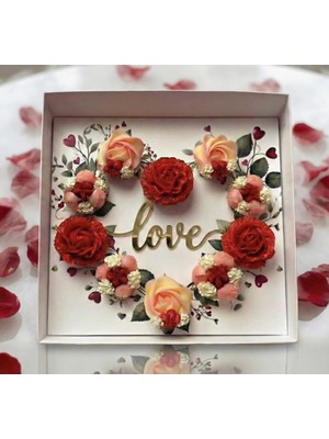 Ege Concept Life Kalp Cupcake Kutusu Asetat Pencereli 35X35X11 ve Love Pleksi