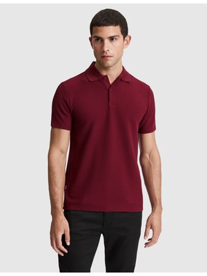 Pierre Cardin Erkek Bordo Regular Fit Düğmeli Polo Yaka Tişört 50327875-VR014