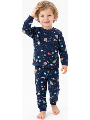 Modanino Erkek Çocuk %100 Pamuk Pijama Takımı 9-36AY 12737IS