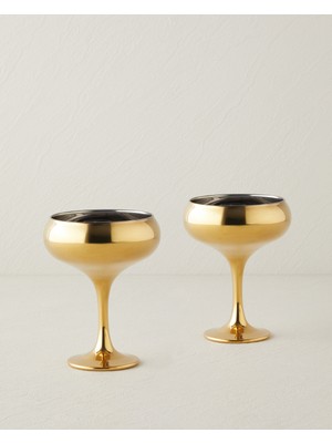 English Home Glossy Luxe Cam 2'li Cup 270 ml Gold
