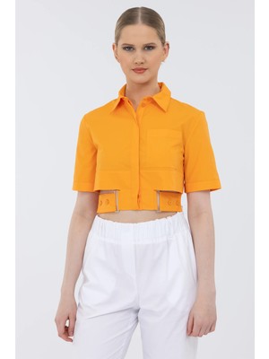 Idyl Kadın Truvakar Kol Aller Parçalı Pamuklu Poplin Tasarım Bluz