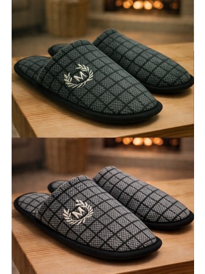 ModaFrato 2'li Paket Motif Erkek Terlik Ev Terliği