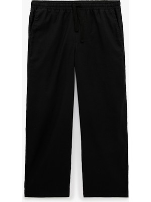 Koton Pamuk Keten Karışımlı Bol Loose Fit Beli Bağcıklı Yazlık Pantolon