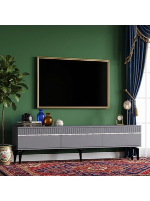 Yumedi Design TSA1844AS - Merfa Tv Stand , Tv Sehpası 180CM Antrasit-Silver