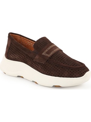 Mammamia Kadın Kahve Hakiki Deri Comfort Sneaker Kalın Taban Bağcıklı Günlük Ayakkabı
