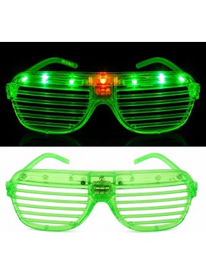 Magicool LED Işıklı Panjur Parti Gözlüğü Yeşil Renk Shutter Gözlük