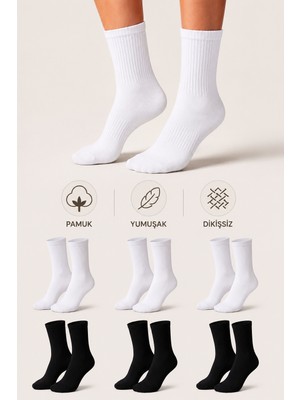 Ducks Socks Kadın Pamuklu Dikişsiz Çorap 6'lı Uzun Konç Günlük Çorap
