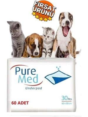 Empressco 60X90 Kedi Köpek Çiş Pedi 60 Adet – Süper Emici Hasta Altı Yatak Koruyucu