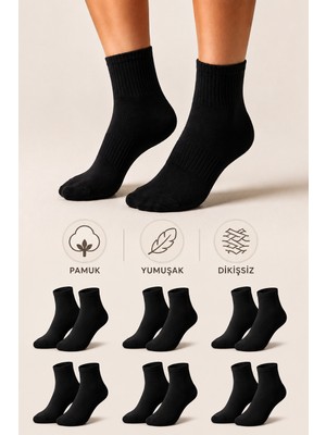 Ducks Socks Kadın Pamuklu Dikişsiz Çorap 6'lı Yarım Konç Günlük Çorap