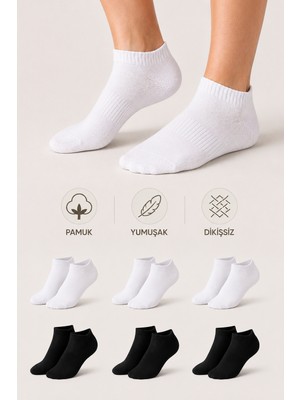 Ducks Socks Kadın Pamuklu Dikişsiz Çorap 6'lı Patik Günlük Çorap