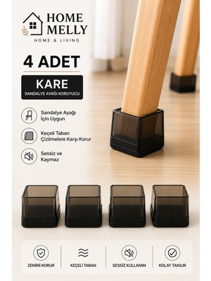 Btm Home 4’lü Keçeli Mobilya Ayağı Koruyucu Silikon – Kaydırmaz ve Çizilmez Sandalye & Masa Ayağı Koruyucu
