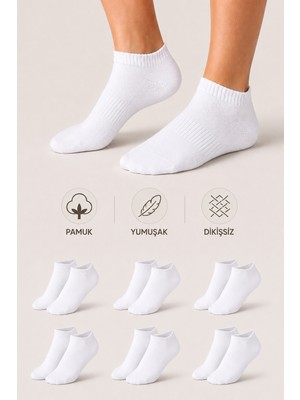 Ducks Socks Kadın Pamuklu Dikişsiz Çorap 6'lı Patik Günlük Çorap