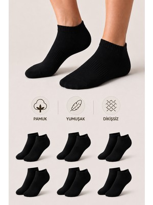 Ducks Socks Kadın Pamuklu Dikişsiz Çorap 6'lı Patik Günlük Çorap