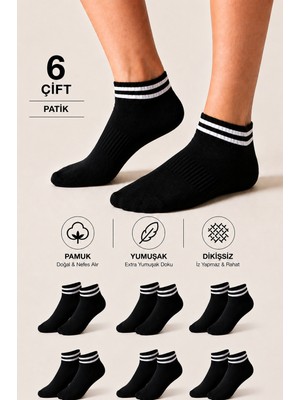Ducks Socks Kadın Pamuklu Dikişsiz Kolej Çorap 6'lı Patik Günlük Çorap