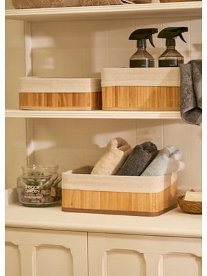 Bella Maison Bres Bambu Düzenleyici Kutu Naturel 37x26x15 cm Düz Tasarım ile Şık Depolama