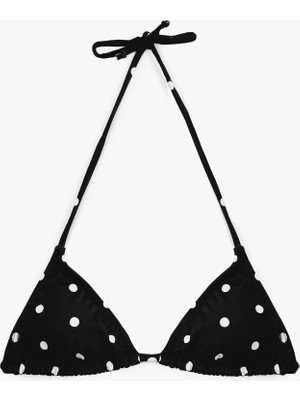 Koton Boyundan Bağlamalı Puantiyeli Üçgen Bikini Üstü