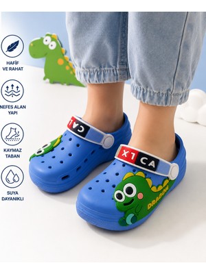 Blue Skyy Erkek Çocuk Mavi Dinozor Figürlü Terlik