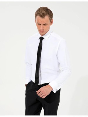 Pierre Cardin Beyaz Slim Fit Uzun Kollu Basic Gömlek 50251180-VR013
