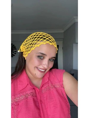 Guvdin El Örgüsü Sarı Saç Filesi - Bohem Stil Bandana