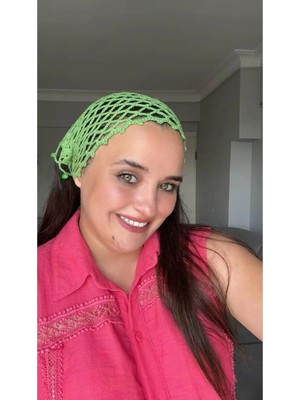Guvdin El Örgüsü Yeşil Saç Filesi - Bohem Stil Bandana