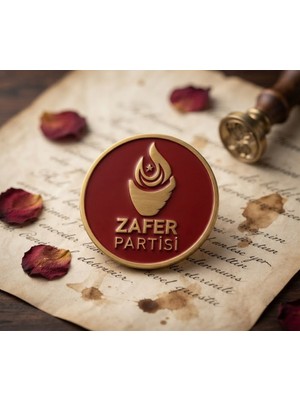 kuyumcudan Zafer Partisi Altın Kaplama Yaka Rozeti