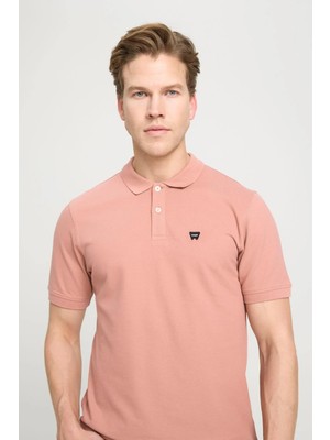 Wrangler Kısa Kollu Polo T-Shirt Dusty Rose