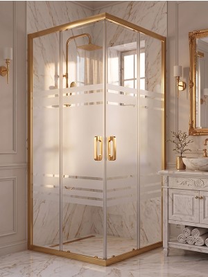 Waterline Kare Gold Profil WT-1024 Desen 5 mm Temperli Cam H190 cm