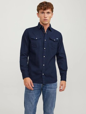 Jack & Jones Jjesherıdan Shırt L/s Noos Dark Navy