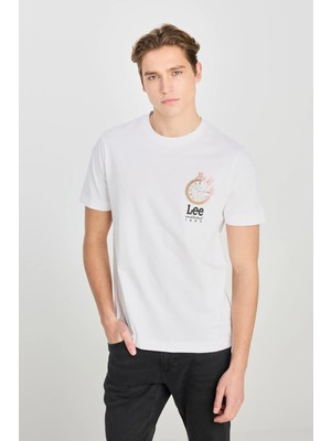 Lee Regular Fit Grafik Baskılı T-Shirt White