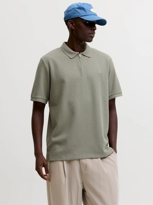 Jack & Jones Jjeaustın Zıp Polo Ss Noos Vetiver