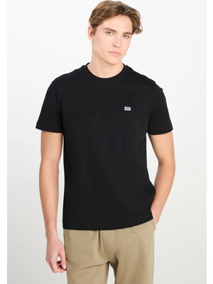 Lee Bisiklet Yaka T-Shirt Black