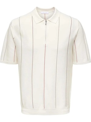Only & Sons Onswyler Lıfe Str Reg 14SS Zıp Polo Frml Cloud Dancer
