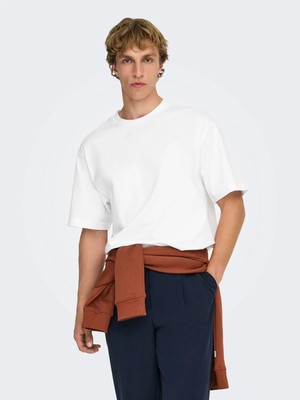 Only & Sons Onsfred Lıfe Rlx Ss Tee Noos Bright White