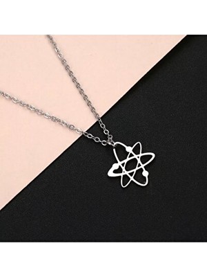 Elarque Gümüş Kolye Şık ve Modern Atom Kolye ile Zarif Takı Seçeneği