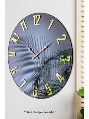 Elarque Duvar Saati 46 cm Gerçek Ayna ve Pleksi Rakamlı Dekoratif