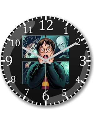 Elarque Duvar Saati Harry Potter Temalı Bombeli Gerçek Cam