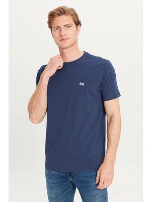 Lee Bisiklet Yaka T-Shirt Navy