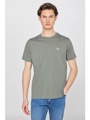 Lee Bisiklet Yaka T-Shirt Beige Melange