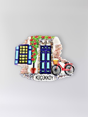 Mundy Küçükköy Polyester Kabartmalı Magnet 7 x 5,5 cm Dekoratif Hediyelik Buzdolabı Süsü (KOD:1522)