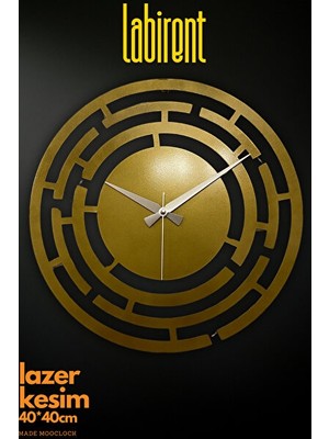 Elarque Duvar Saati Lazer Kesim Metal Labirent Model - Şık ve Modern Tasarım