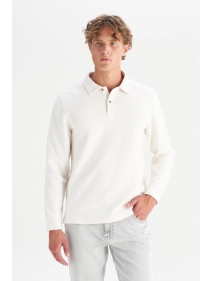 Wrangler Erkek Polo Yaka T-Shirt Ecru