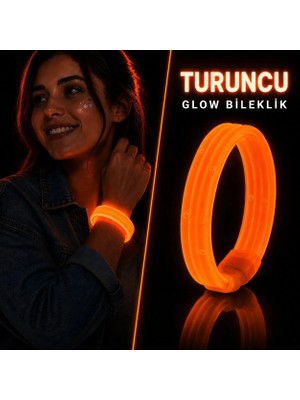 Magicool Turuncu Kalın Glow Bileklik – Kırılarak Yanan Parti ve Festival Bilekliği