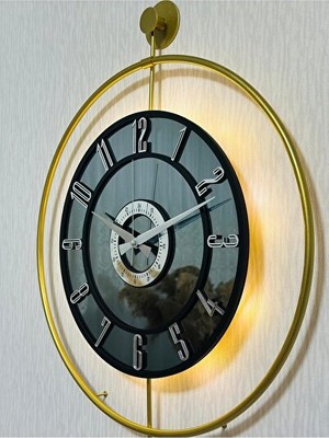 Elarque Duvar Saati Metal ve Gerçek Camlı 50X70 cm