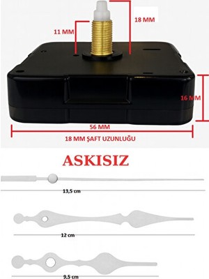 Elarque Duvar Saati Sessiz Askısız Mekanizmalı , Modern ve Şık Tasarım