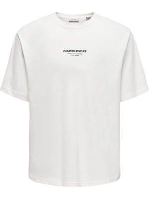Only & Sons Onscurated Rlx Prınt Ss Tee Tr Cloud Dancer