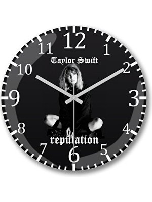 Elarque Duvar Saati Taylor Swift Temalı Bombeli Gerçek Cam , Modern Tasarım