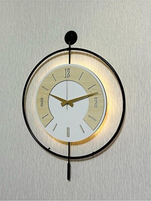 Elarque Duvar Saati Dekoratif Metal ve Ahşap Uyumlu , 50X70 cm Boyutunda